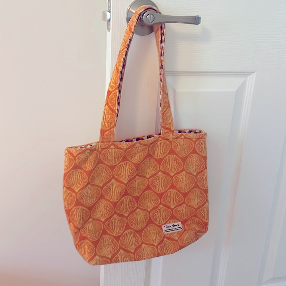 Gorgeous small size handmade tote bag with coral 🪸 print